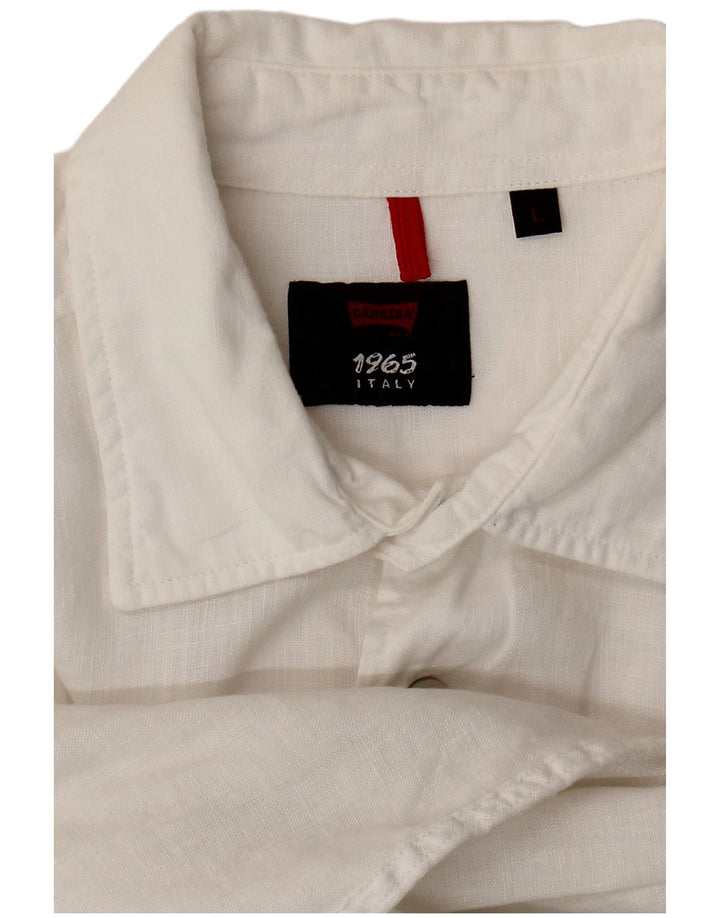Camisa Carrera Para Hombre Grande Blanca