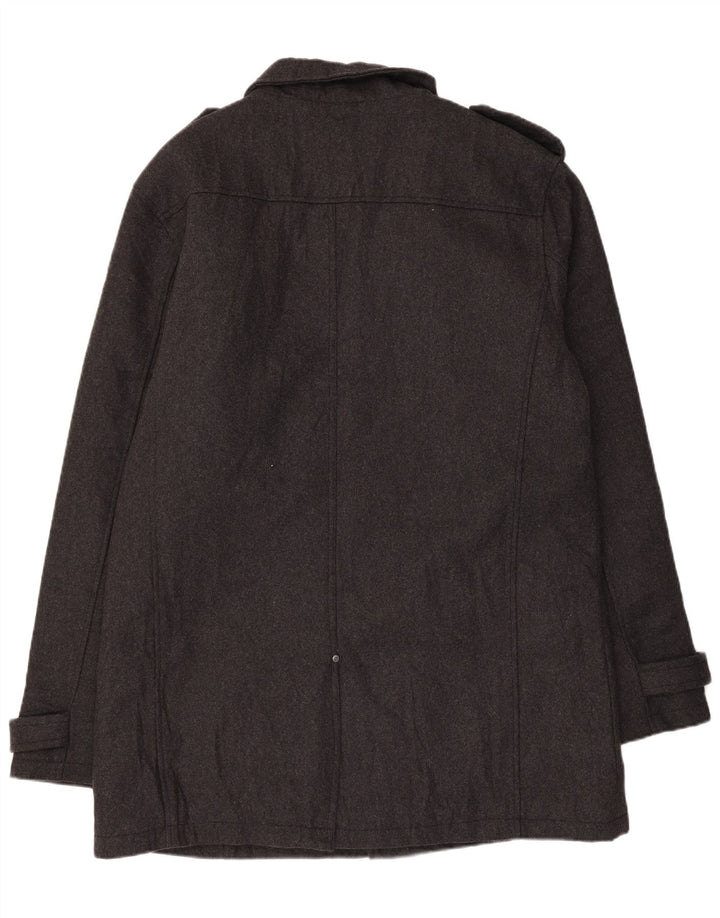 Blend Abrigo militar para hombre UK 44 2XL Lana gris
