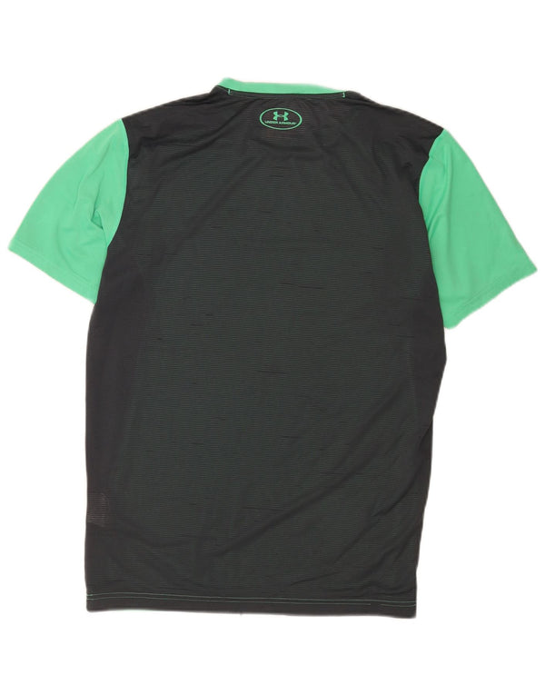 Camiseta Under Armour Heat Gear para hombre, parte superior de poliéster color block verde medio