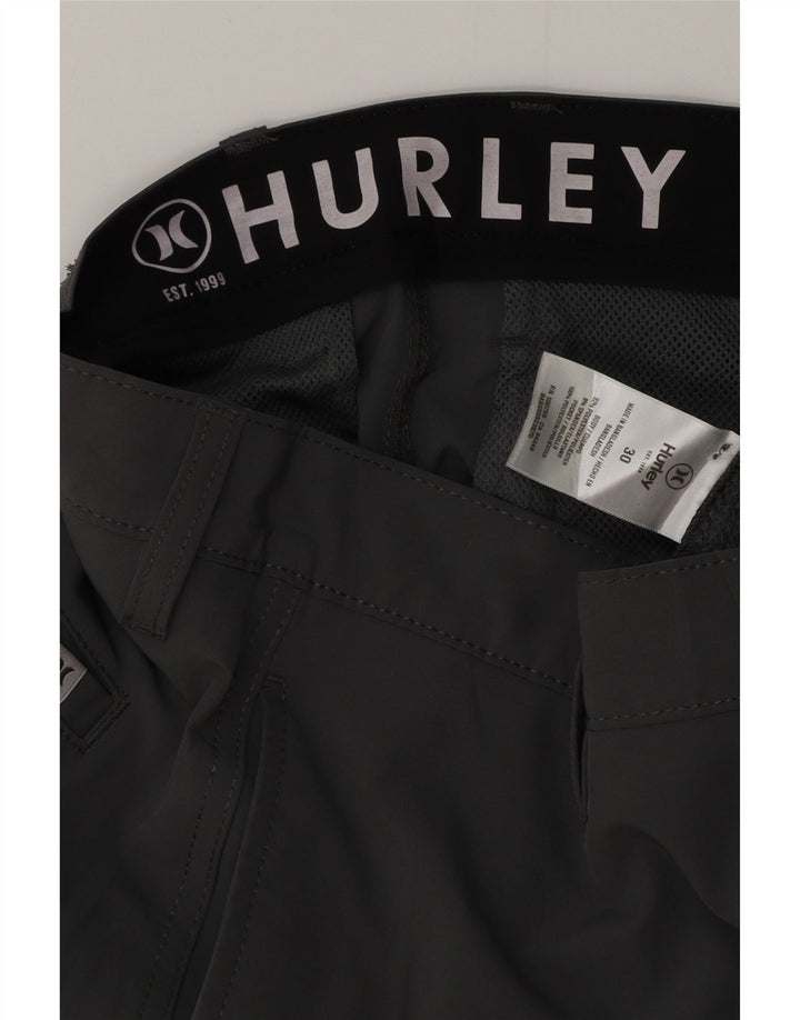 HURLEY Pantalones cortos chinos para hombre W30 Poliéster gris medio