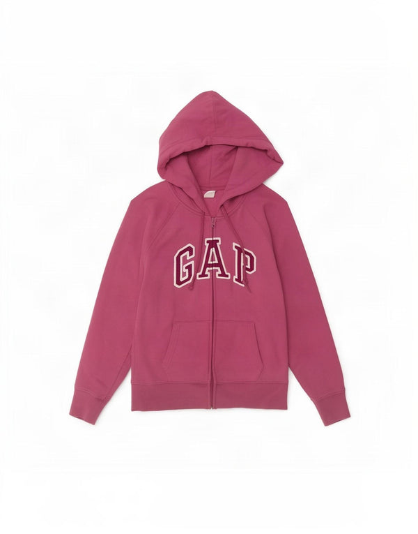 Gap Sudadera con capucha y cremallera gráfica para mujer UK 10 Small Pink Cotton