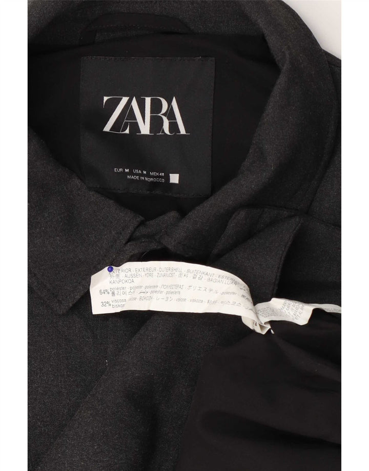 Zara Hombre Cazadora Bomber ES 38 Poliéster Gris Medio