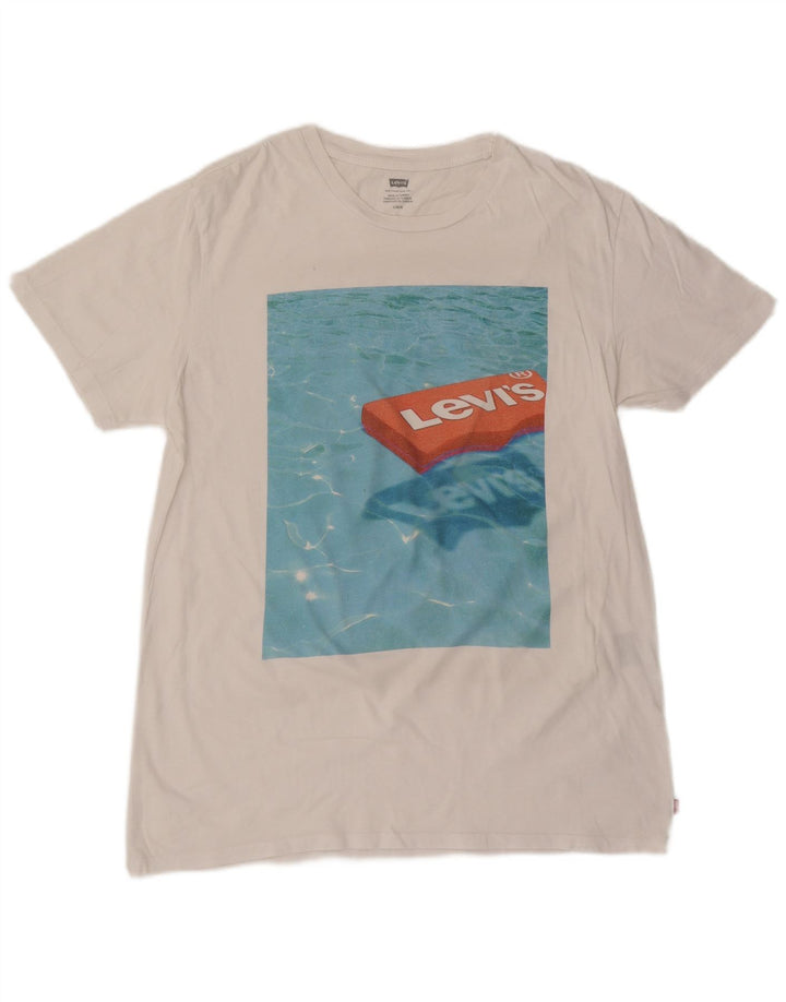 LEVI'S Camiseta gráfica para mujer Top UK 46 Large White