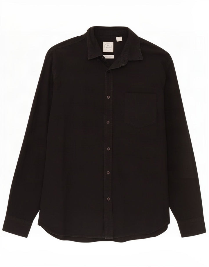 Camisa Dockers de corte estándar para hombre, algodón negro mediano