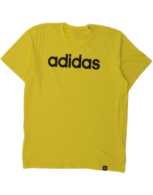 Adidas Mens Climalite Graphic Camiseta Top XL Algodón Amarillo