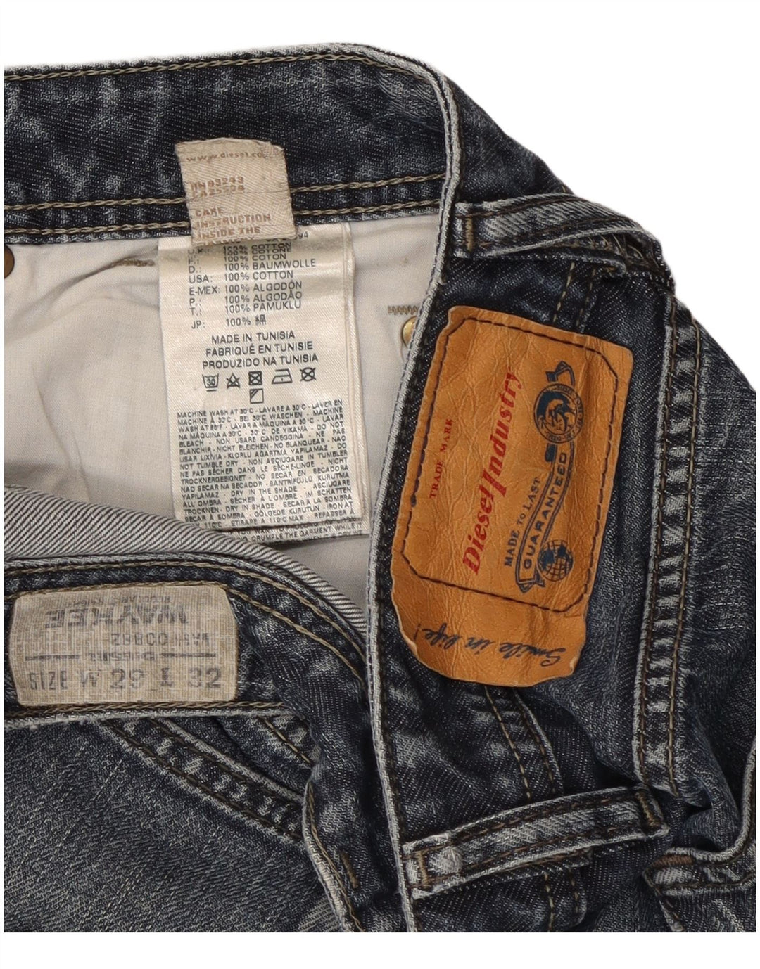 Diesel Hombre Waykee Vaqueros Rectos Regulares W29 L32 Algodón Azul