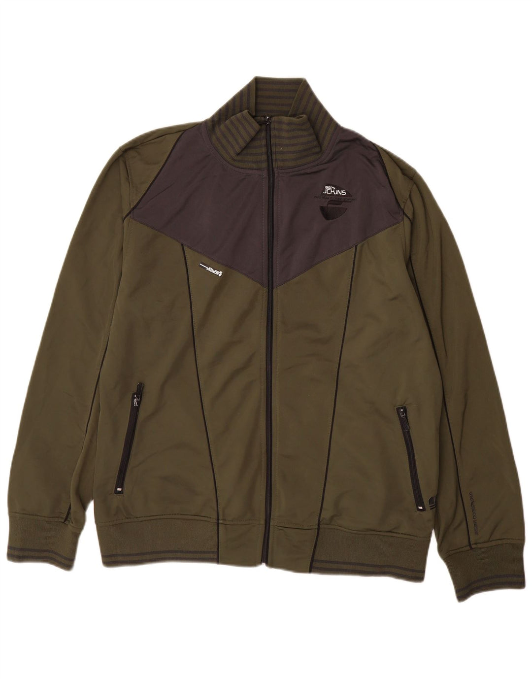 Jack & Jones Mens Graphic Chándal Top Jacket 2XL Caqui Colorblock