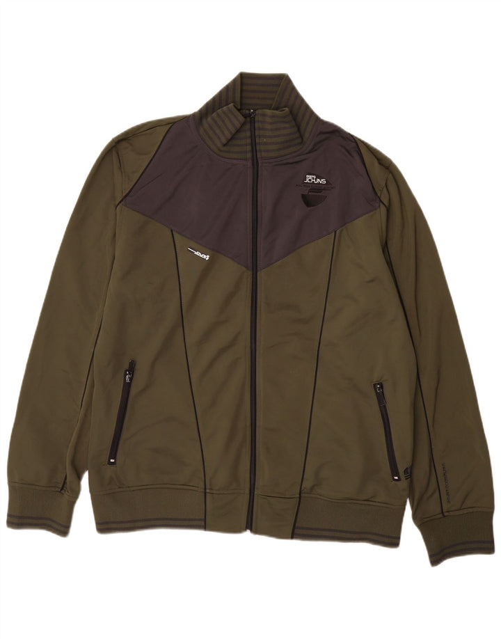 Jack & Jones Mens Graphic Chándal Top Jacket 2XL Caqui Colorblock
