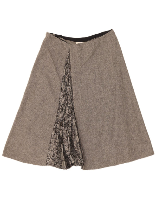 Dkny Falda Acampanada para Mujer US 10 Grande W32 Lana Gris
