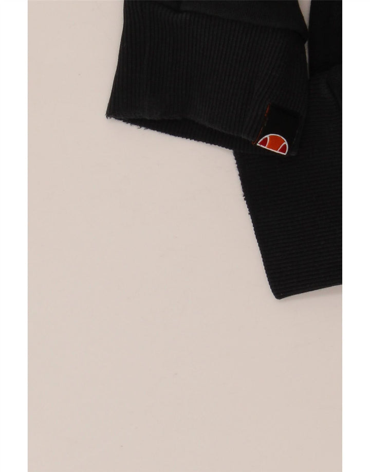 ELLESSE Jersey con capucha gráfico extragrande para mujer Reino Unido 8 Pequeño Algodón negro