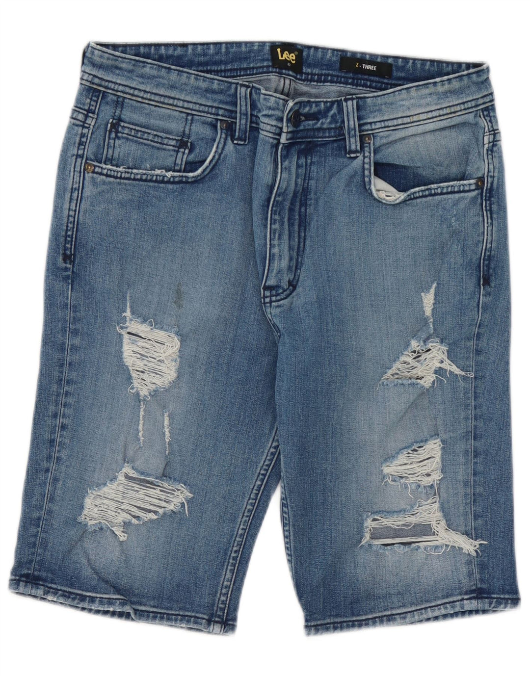 Lee Mens Shorts De Mezclilla Desgastados W32 Algodón Azul Medio