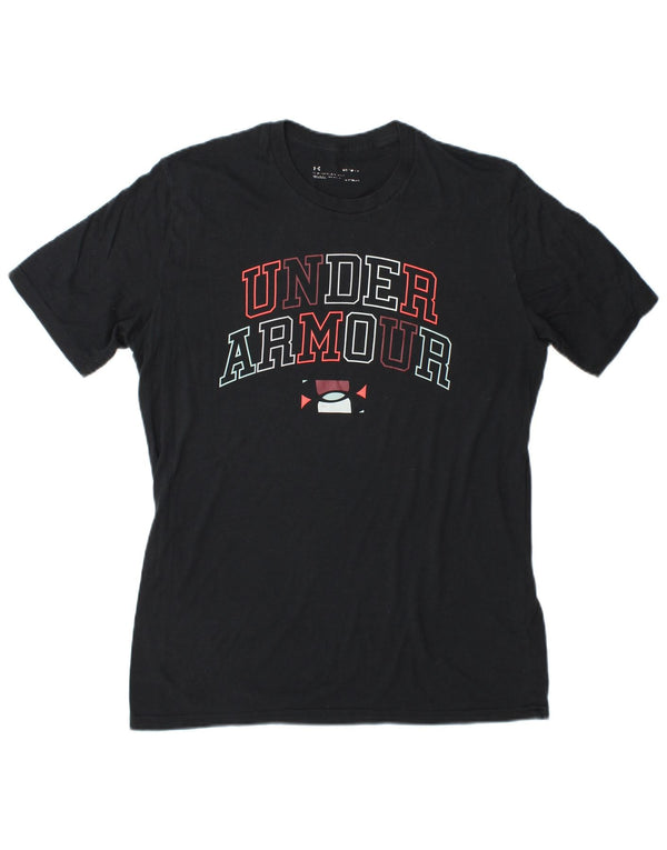 Under Armour Camiseta con gráfico Heat Gear para hombre, parte superior mediana de algodón azul marino