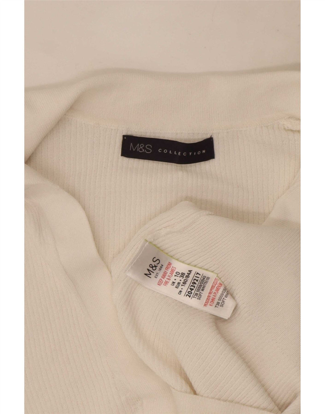 Marks & Spencer Polo para mujer UK 10 Small Viscosa blanca