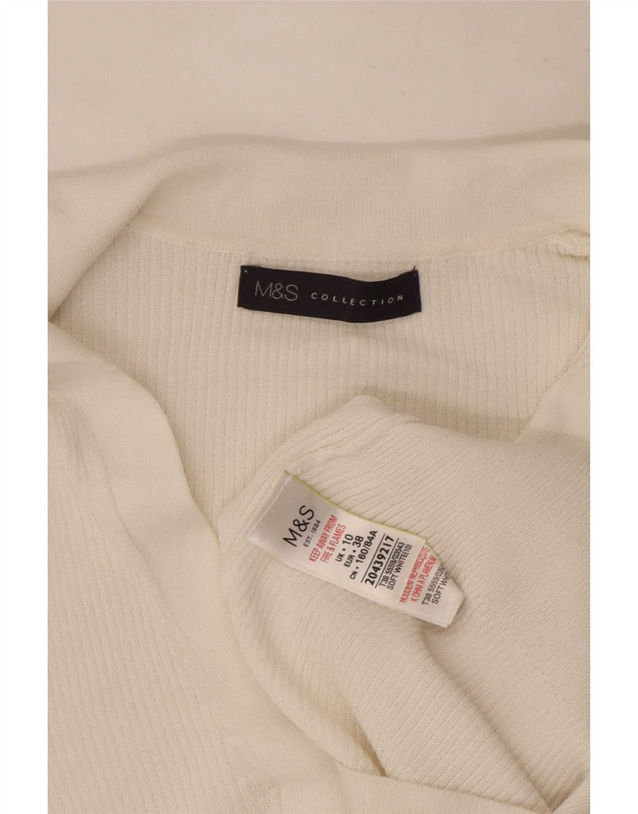 Marks & Spencer Polo para mujer UK 10 Small Viscosa blanca