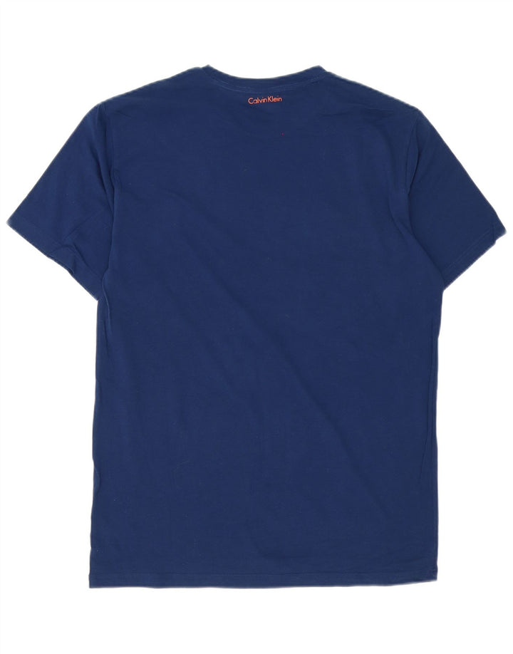 Calvin Klein Hombre Camiseta Gráfica Top Azul Medio