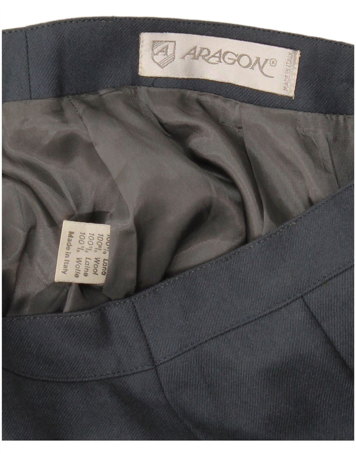 VINTAGE Falda lápiz para mujer Mediana W28 Lana azul marino