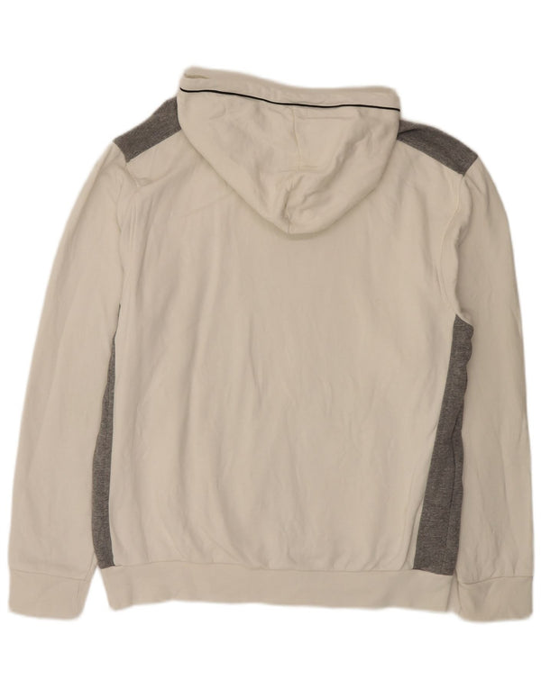 Umbro Jersey con capucha para hombre, talla 2XL, algodón color block en blanco roto