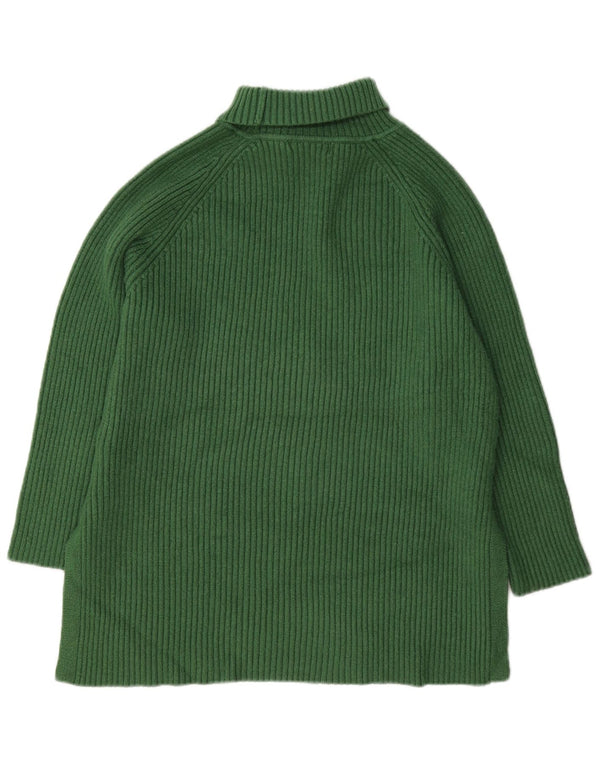 Marks & Spencer Suéter tipo jersey con cuello vuelto para mujer UK 46 Viscosa verde grande