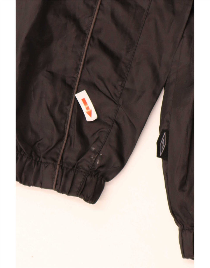 Umbro Chaqueta impermeable con capucha para niños 11-12 años Grande Poliéster negro
