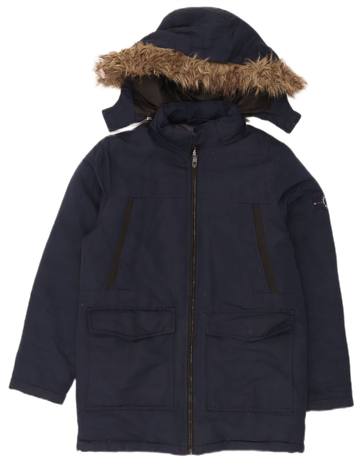 Jack & Jones Abrigo acolchado con capucha para niño 13-14 años Azul Marino Poliéster