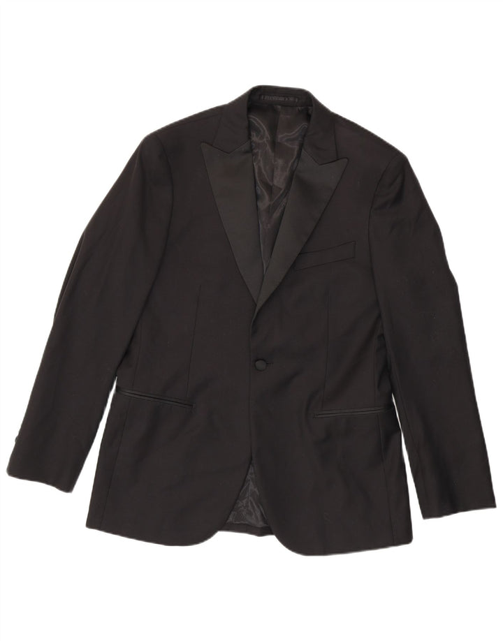 Gutteridge Chaqueta tipo blazer con 1 botón para hombre IT 48 Lana negra mediana