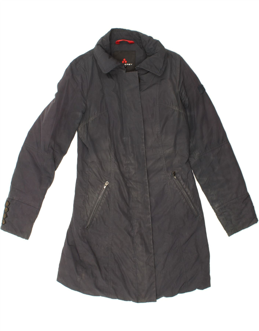 PEUTEREY Womens Windbreaker Coat IT 42 Medium Navy Blue Polyester Vintage PEUTEREY and Second-Hand PEUTEREY from Messina Hembry 