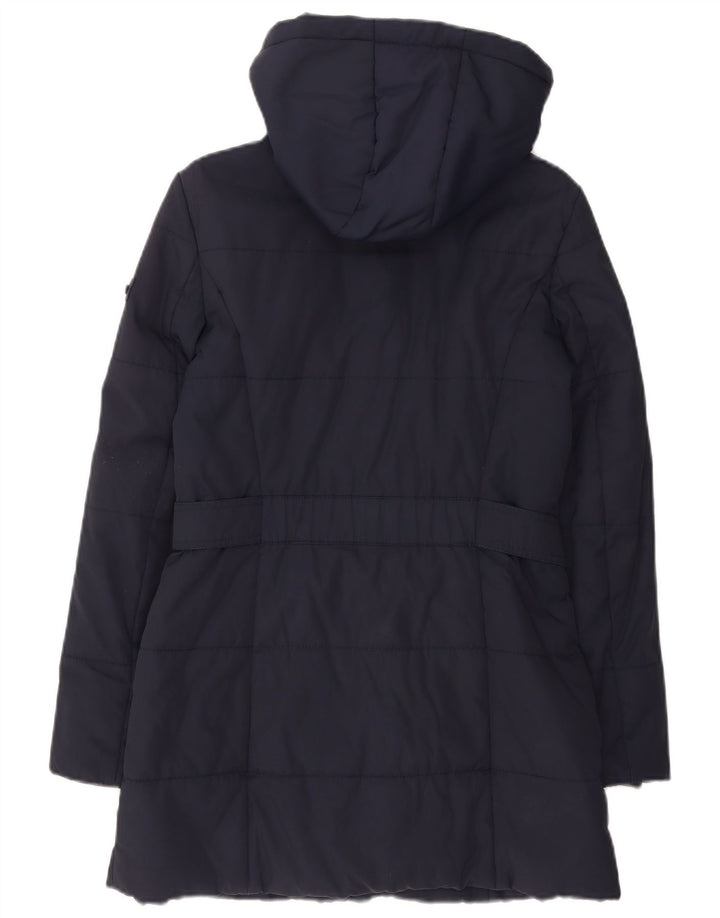 Esprit Abrigo acolchado con capucha para mujer UK 10 Small Azul marino Poliamida