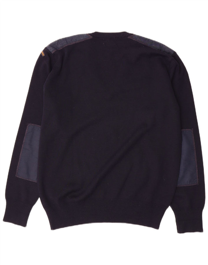 Paul & Shark Jersey con cuello en V para hombre, talla grande, azul marino