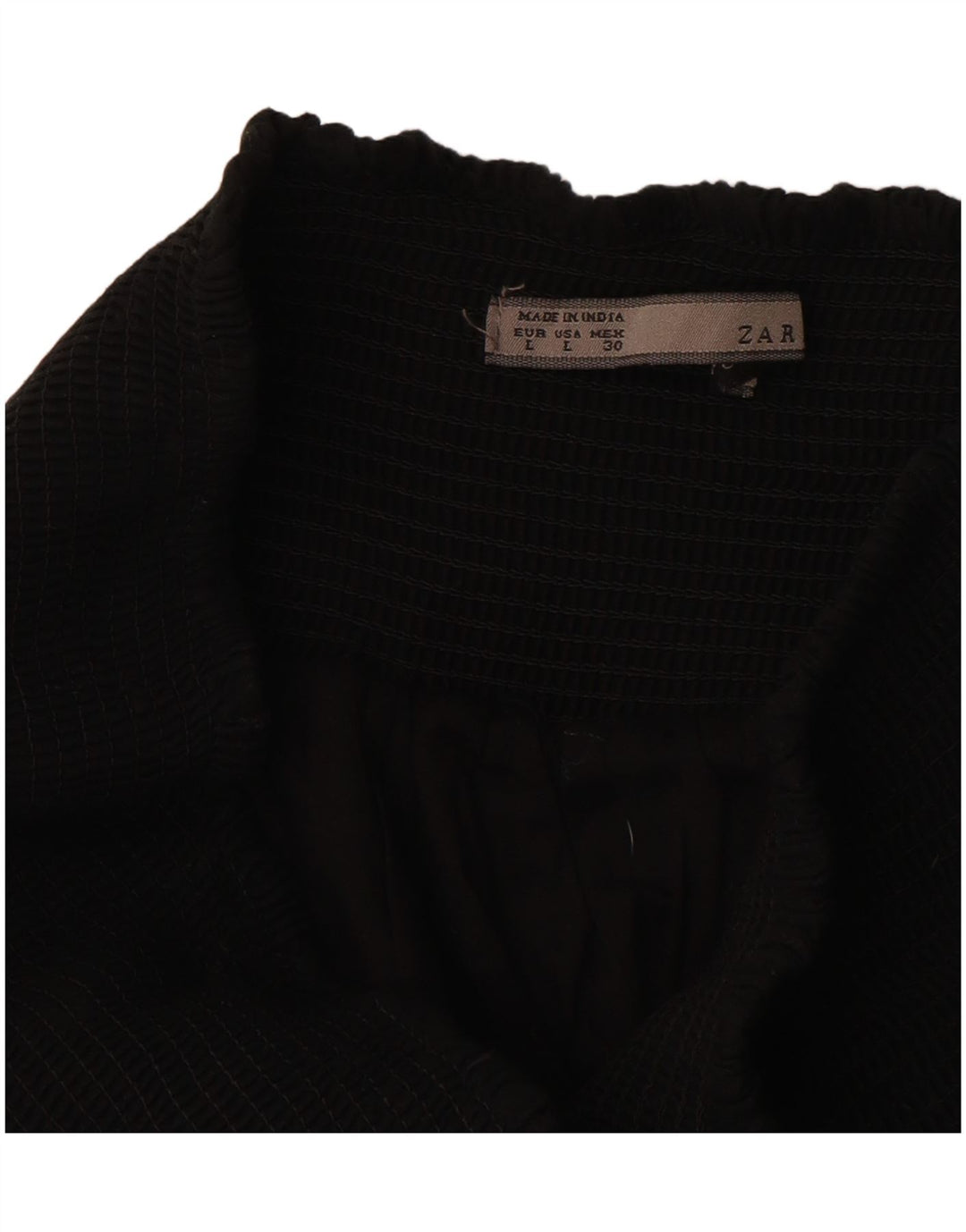 ZARA Mujer Falda Acampanada De Cintura Alta Grande W30 Negro