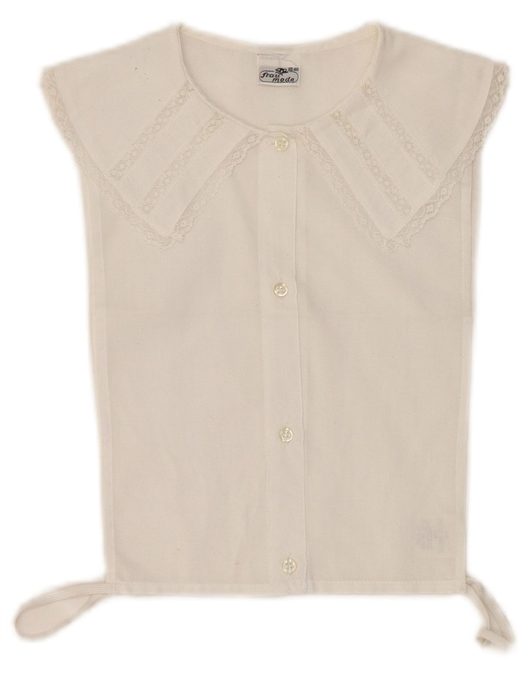 Vintage mujer camisa sin mangas blusa IT 46 poliéster blanco grande