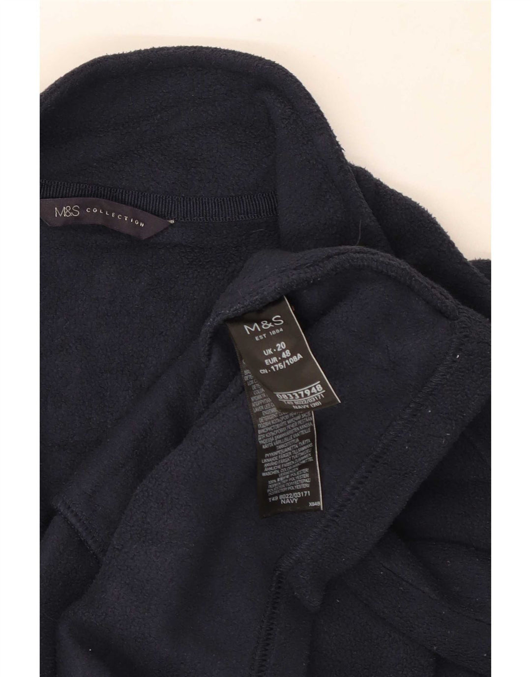 Marks & Spencer Chaqueta polar para mujer UK 20 2XL Azul marino Poliéster
