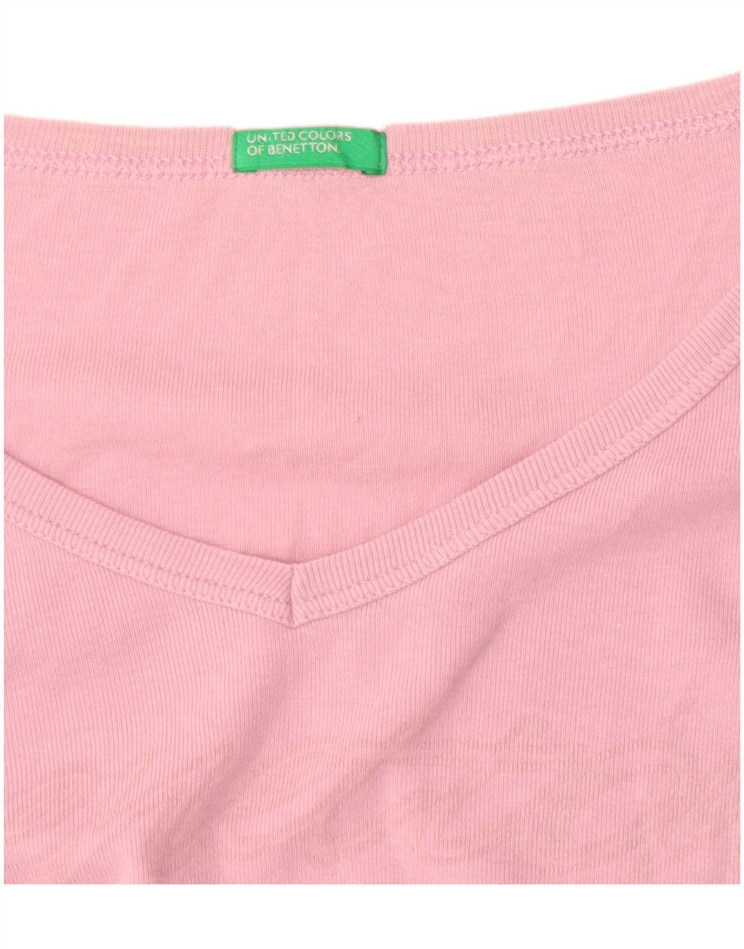 Benetton Top Gráfico De Manga Larga Para Mujer ES 42 Rosa Mediano