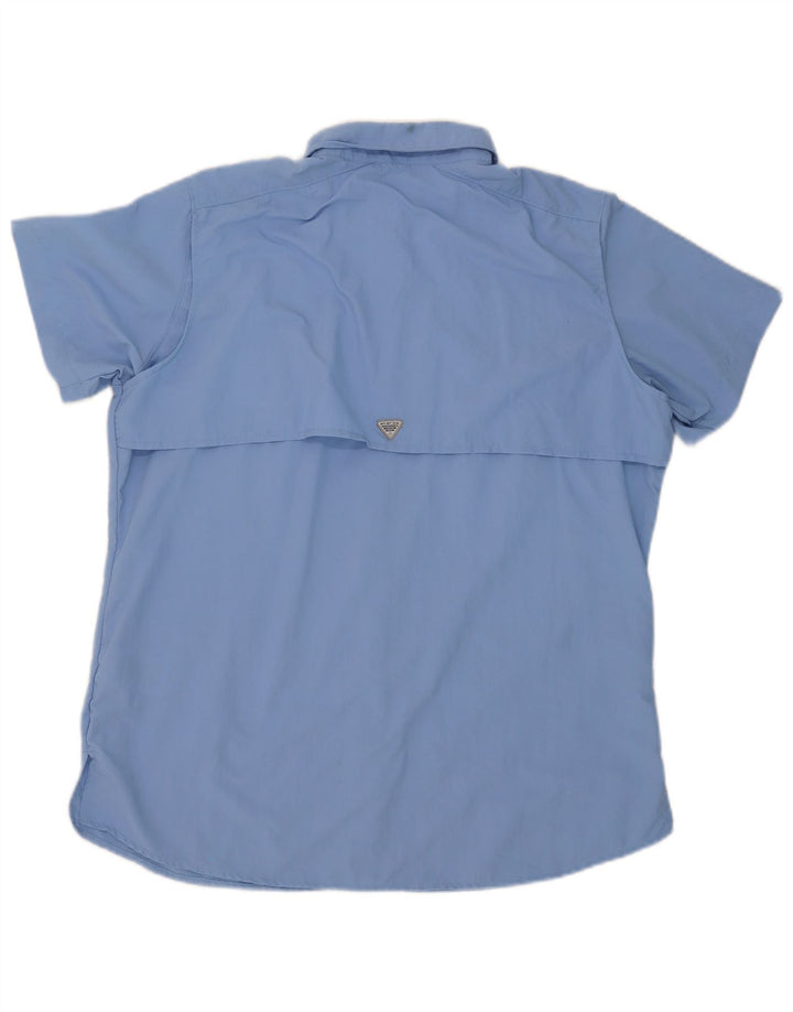 Camisa Sobrecamisa De Manga Corta Columbia Mujer Grande Nylon Azul