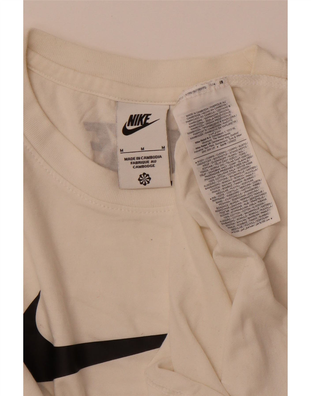 Nike Camiseta gráfica para hombre Top mediano de algodón blanco