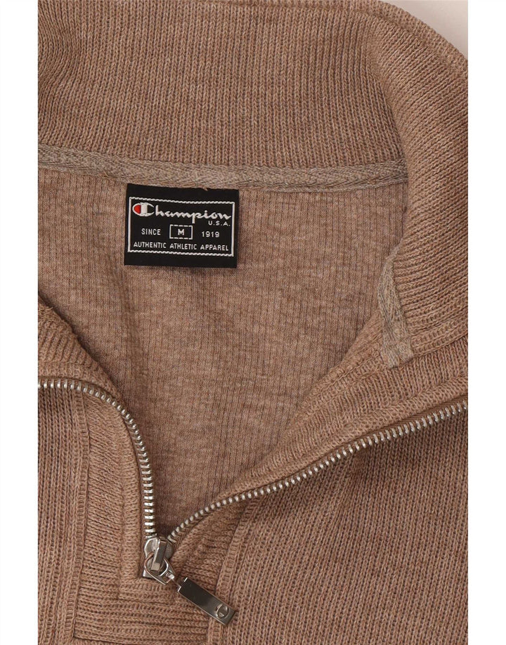 Champion Jersey con cuello y cremallera para mujer, talla 40, color beige medio