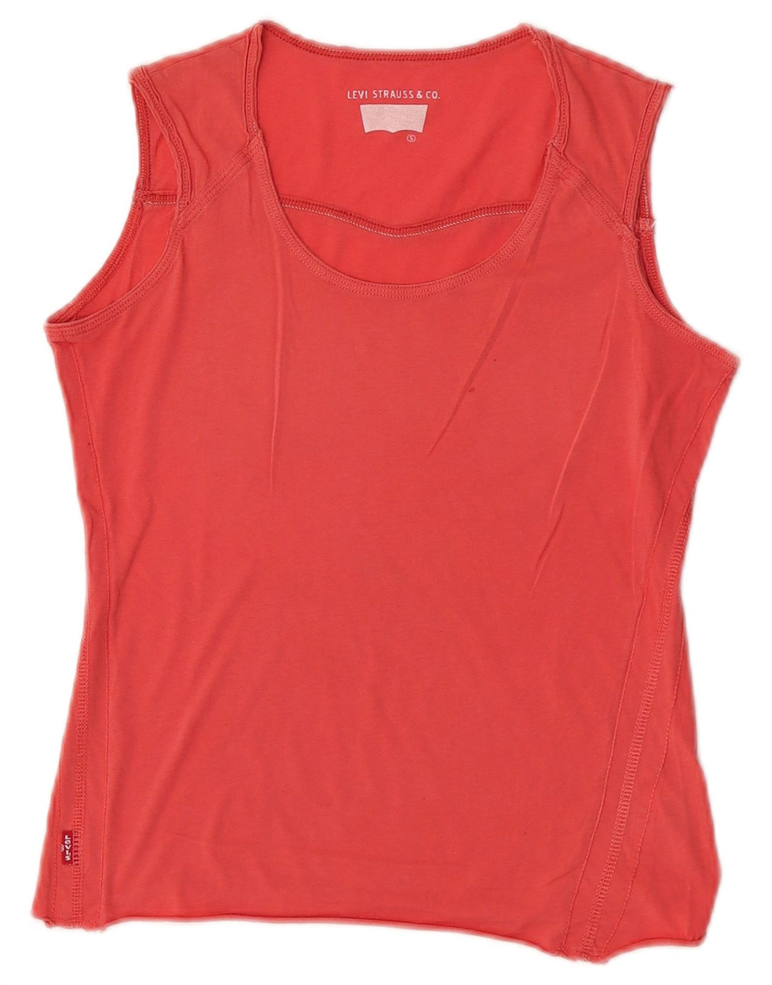 Levi's Top corto tipo chaleco para mujer UK 10 Small Red Cotton