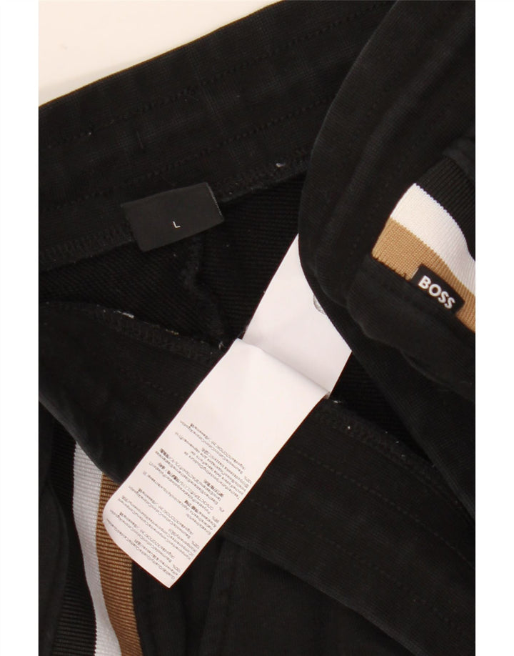 Hugo Boss Hombre Pantalones De Chándal Joggers Grande Poliéster Negro