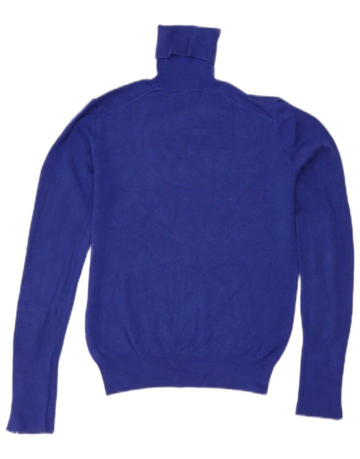 Zara Mujer Roll Neck Jumper Sweater UK 10 Small Azul Marino