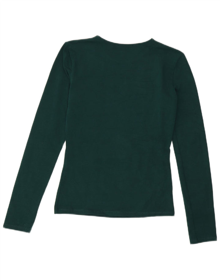 Zara Mujer Top Manga Larga UK 10 Small Verde