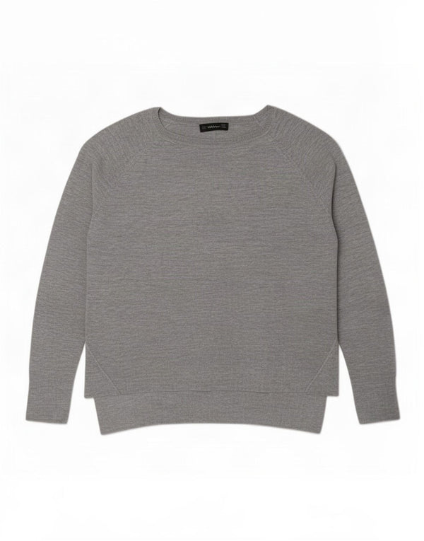 Zara Mujer Cuello Barco Jersey Jersey UK 10 Small Gris