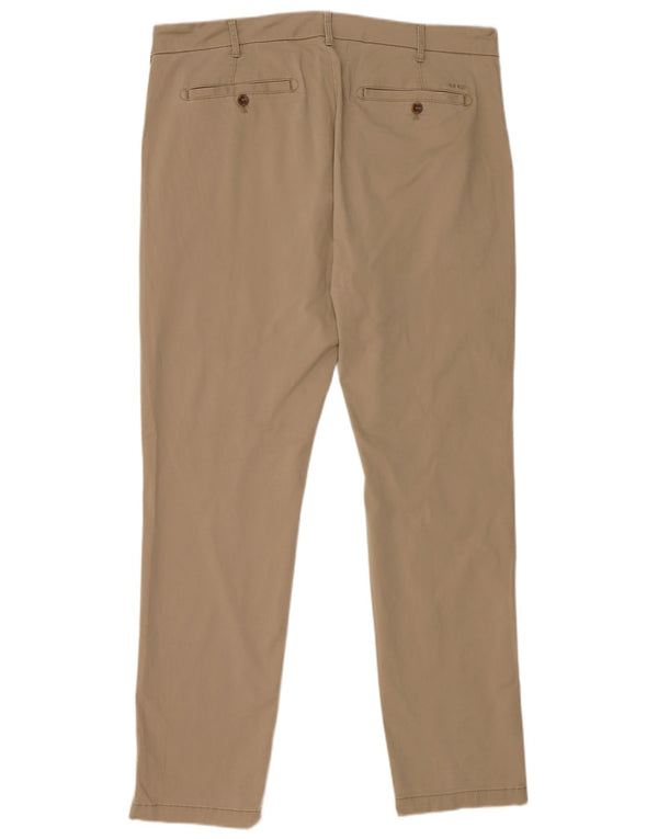 Izod Mens Salt Water Straight Slim Chino Pantalones W38 L34 Algodón Beige