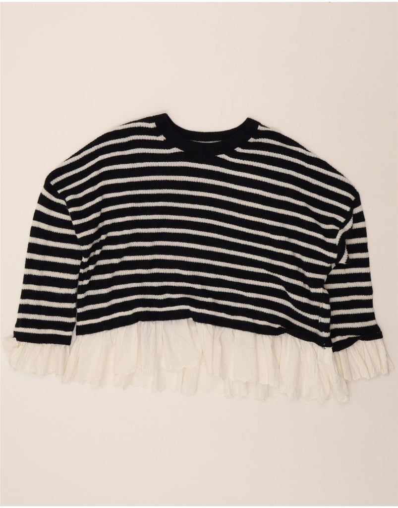 BODEN Womens Oversized Crew Neck Jumper Sweater UK 20 2XL Black Striped Vintage Boden and Second-Hand Boden from Messina Hembry 