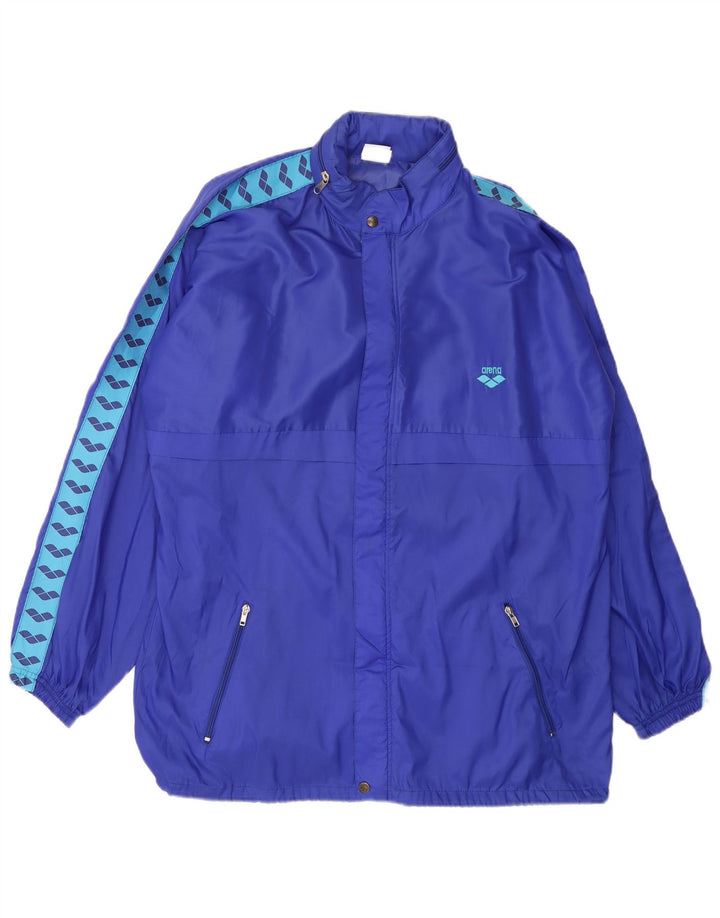 Arena Chaqueta impermeable con capucha gráfica para hombre UK 40 Large Poliamida azul