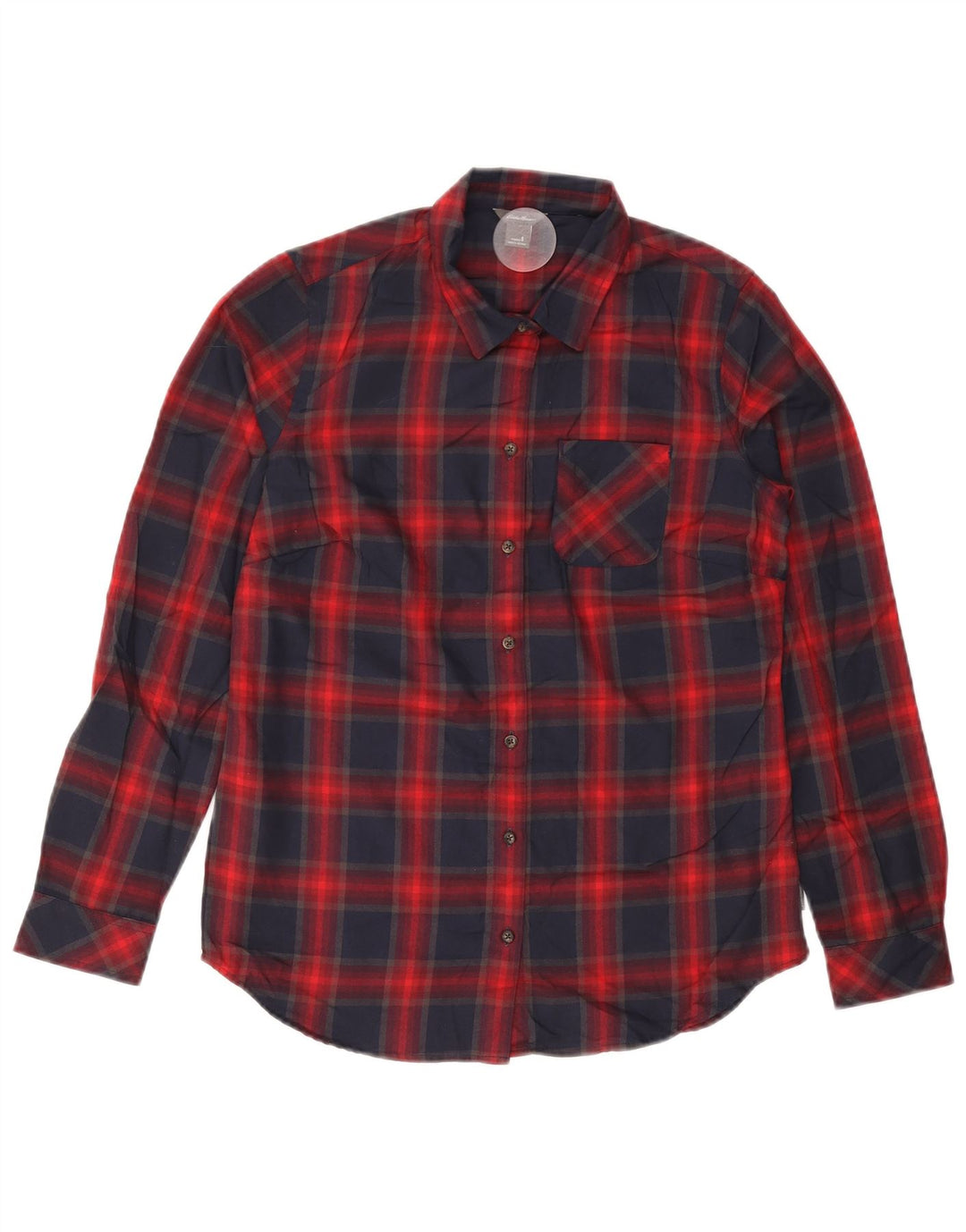 EDDIE BAUER Camisa de franela para mujer UK 10 Small Azul marino Cuadros Poliéster