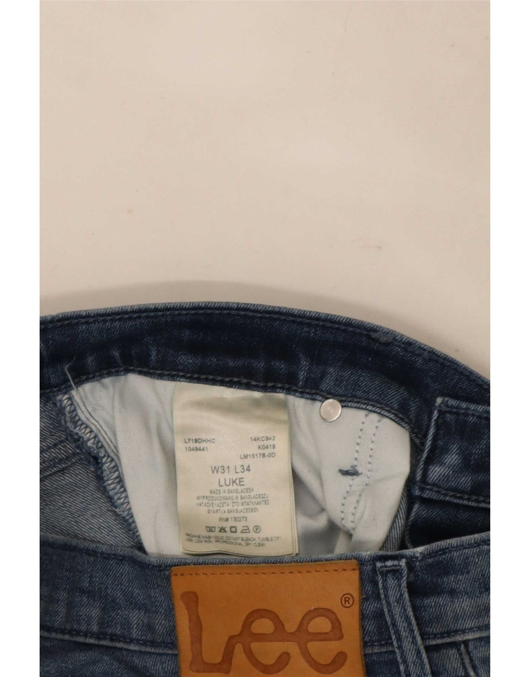 Vaqueros Lee Luke Slim para Hombre W31 L34 Algodón Azul