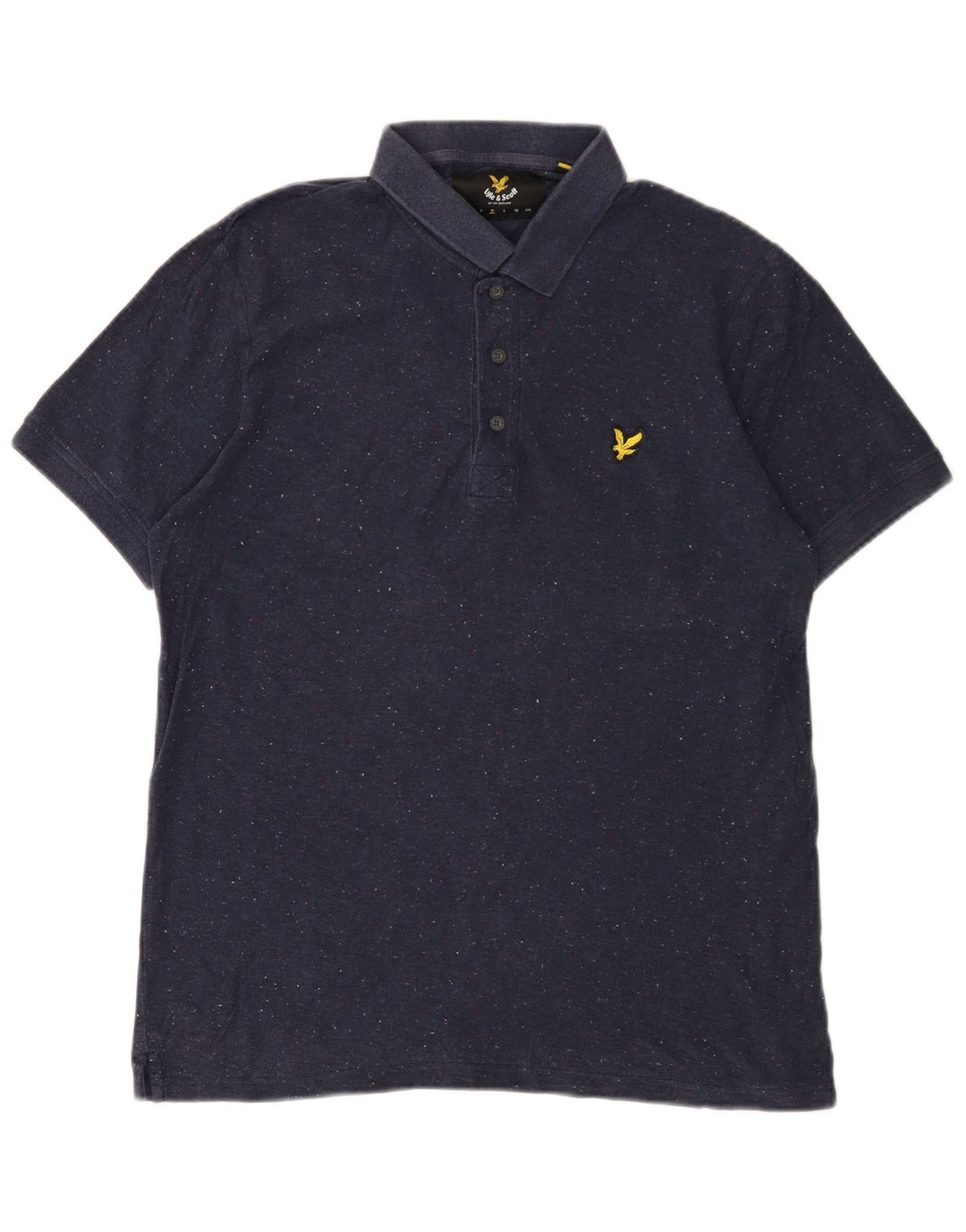 LYLE & SCOTT Polo para hombre de algodón moteado en azul marino mediano