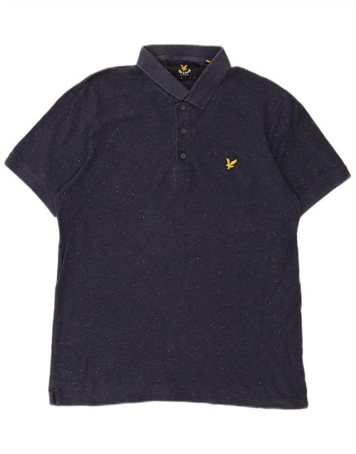 LYLE & SCOTT Polo para hombre de algodón moteado en azul marino mediano