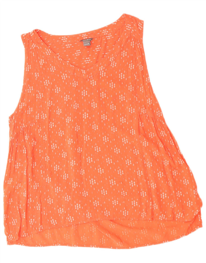 Eddie Bauer Blusa para mujer Top UK 14 Rayón geométrico naranja medio
