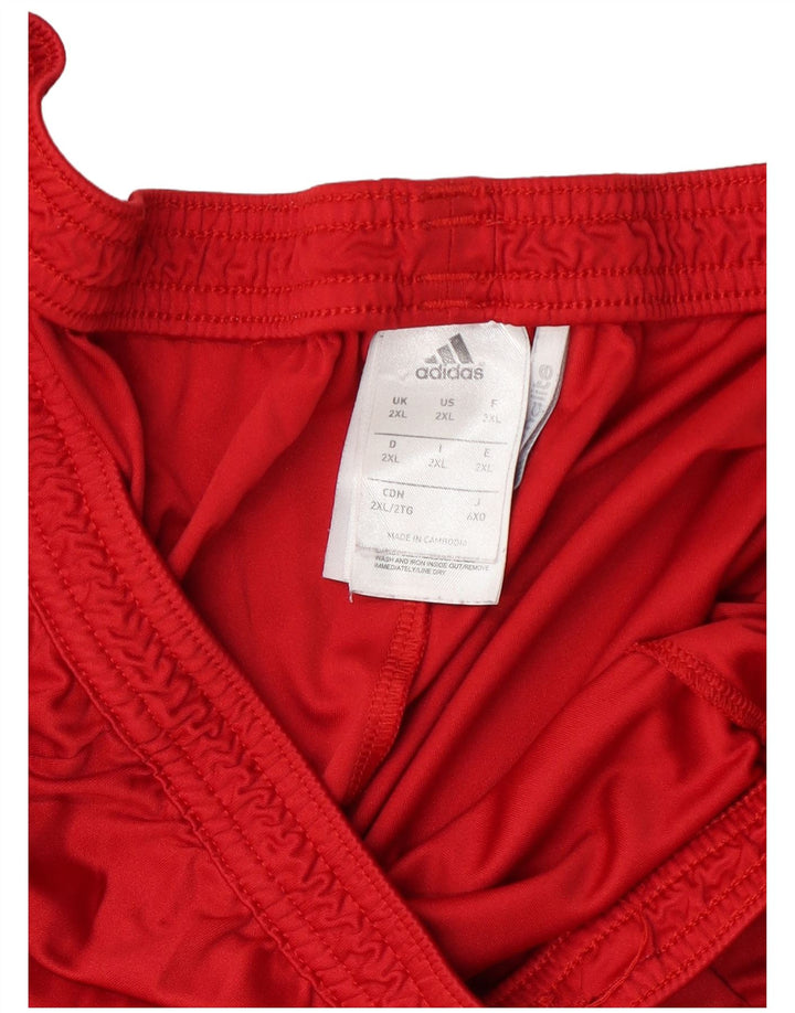 Adidas Mens Climalite Sport Shorts 2XL Rojo Colorblock Poliéster