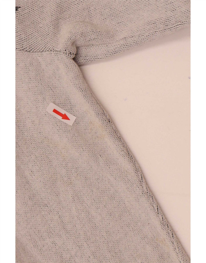 Zara Hombre Jersey Gráfico Con Cuello Barco Jersey De Algodón Gris Medio